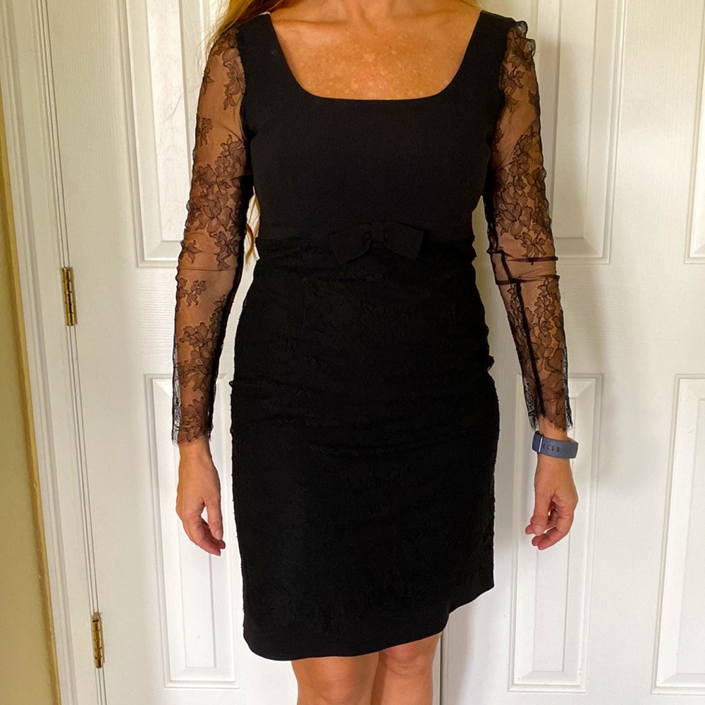 Moschino Couture ! Aeffe Spa Black Lace Dress